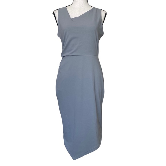 Betabrand Asymmetrical No Sweat Cocktail Dress in Gray - Picture 2 of 11